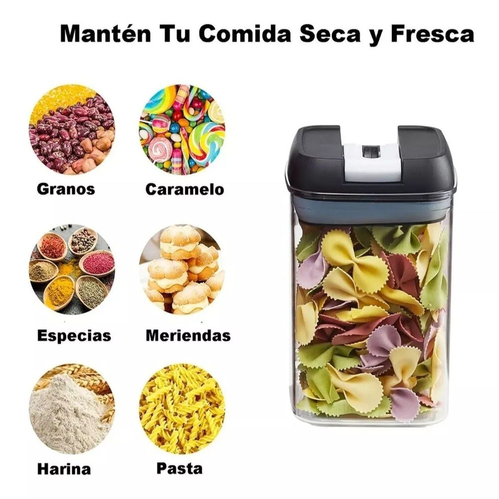 Juego De 5 Contenedores Herm&eacute;ticos Pl&aacute;stico Almacenamiento image number 2.0