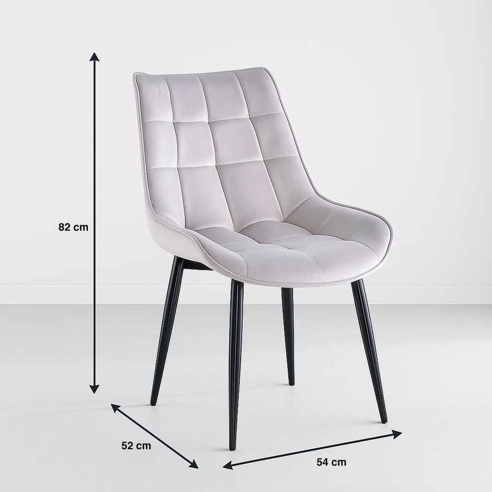 Pack De 2 Sillas De Comedor Macron Acolchada Terciopelo - Gris image number 3.0
