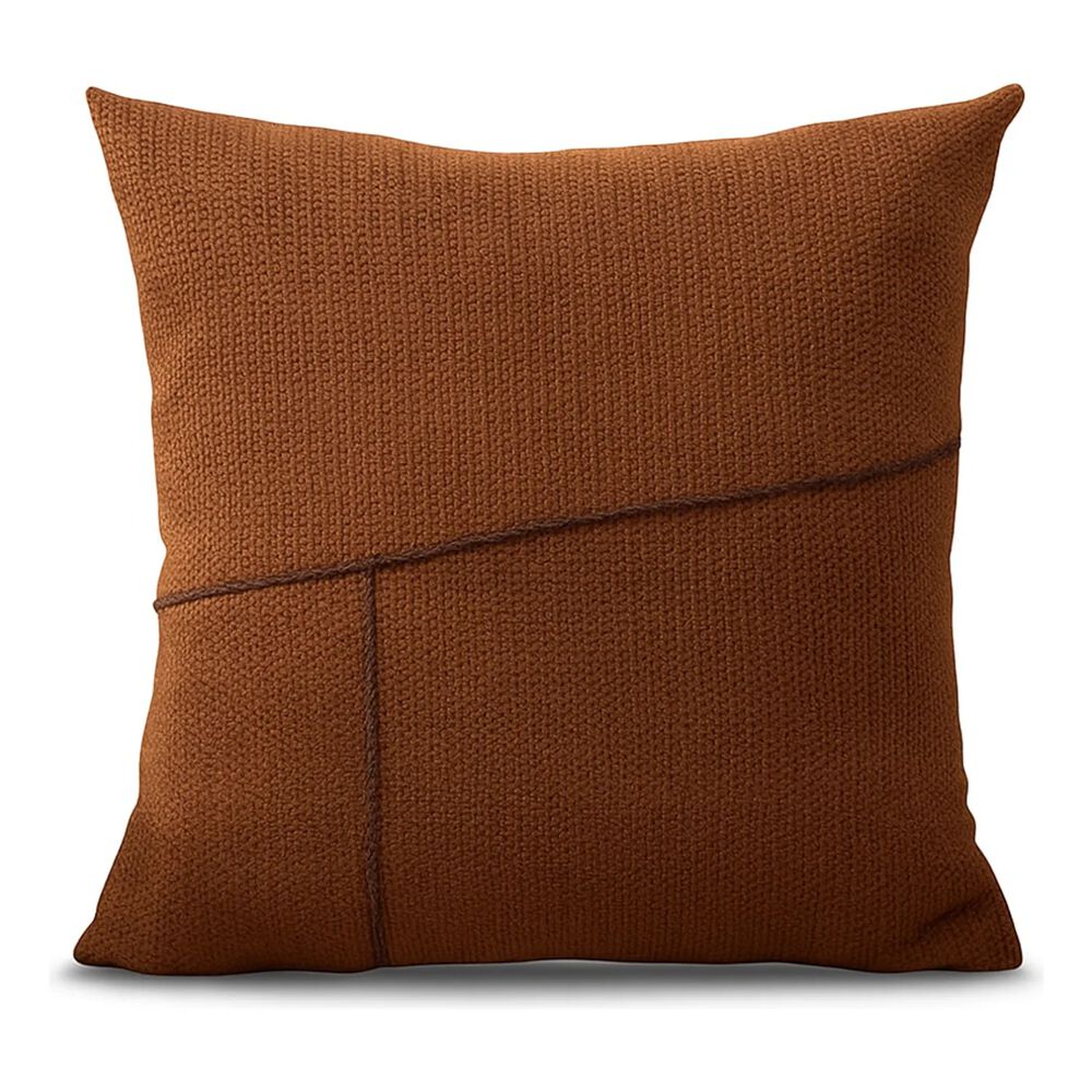 Pack De 02 Fundas De Cojin - Chenille Detalle En Yute 45x45cm Marron image number 0.0