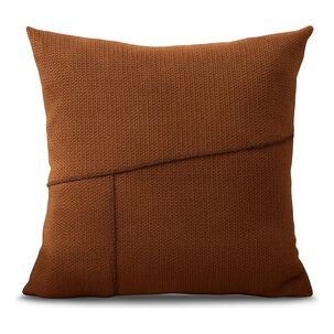 Pack De 02 Fundas De Cojin - Chenille Detalle En Yute 45x45cm Marron