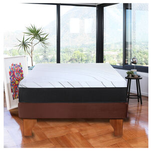 Cama Europea Zen Pro 1.5 Plazas Tela Velvet Chocolate
