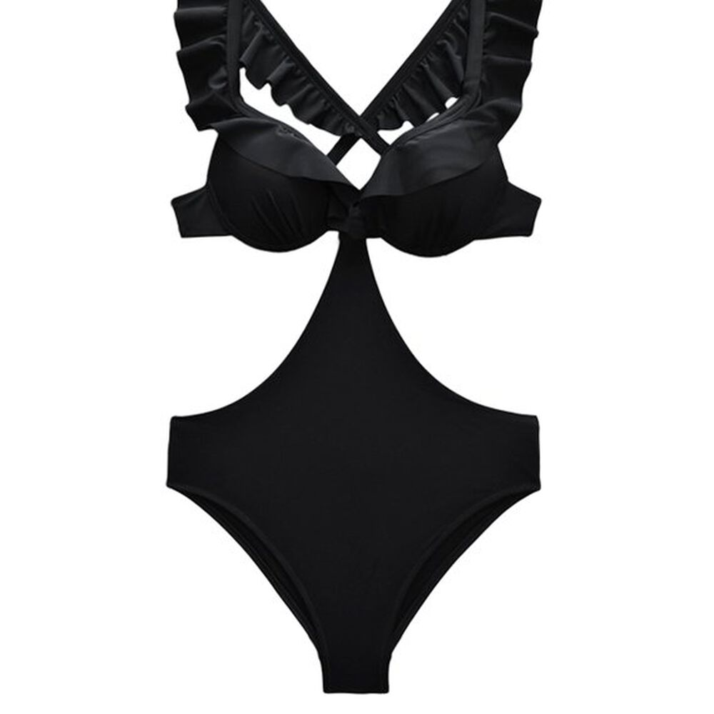 Trikini Con Vuelos Negro image number 2.0
