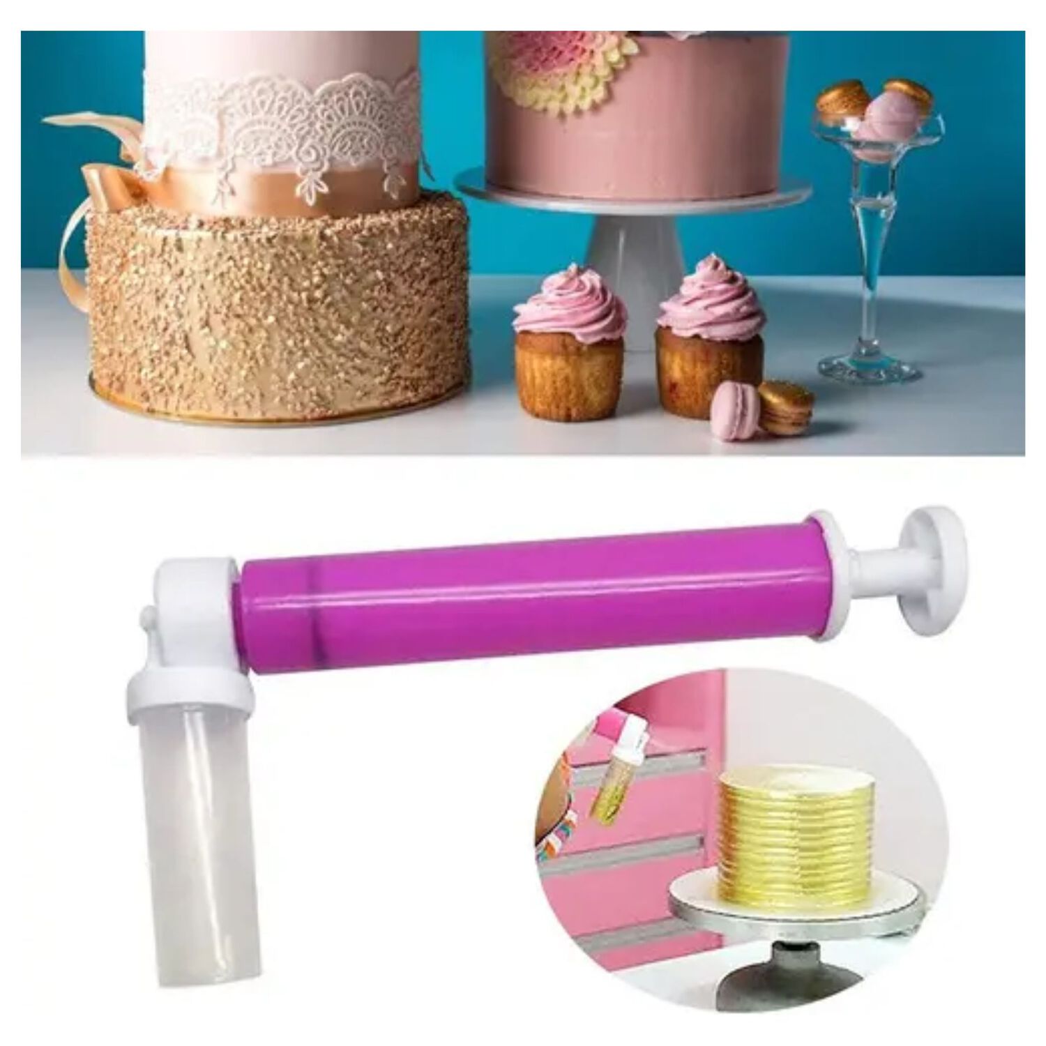 Aer&oacute;grafo Manual Multiuso Reposter&iacute;a Decoraci&oacute;n Tortas Color image number 0.0