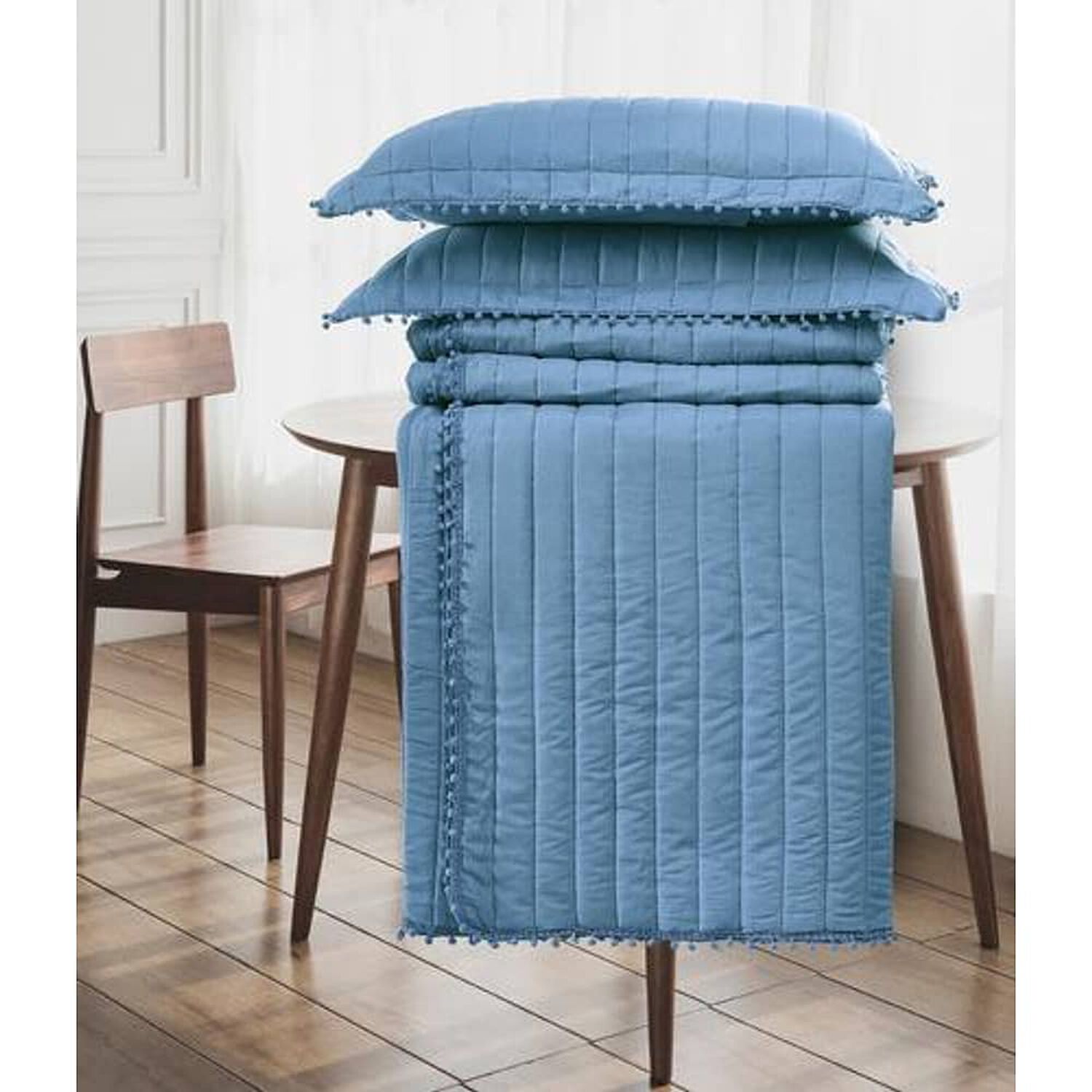 Quilt Andes Pom Pom Azul 2 Plazas image number 1.0