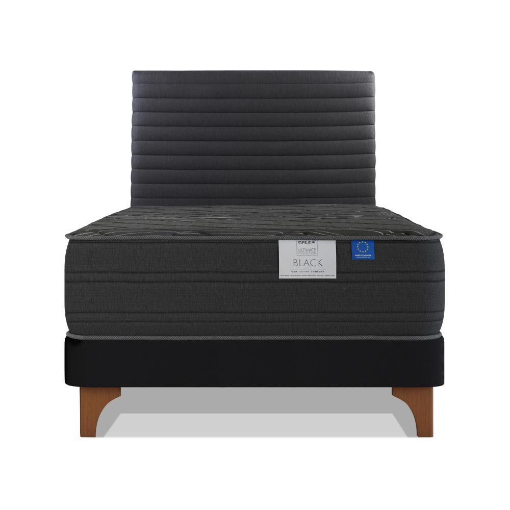 Cama Europea Flex Black / 1.5 Plazas / Base Normal + Respaldo image number 1.0