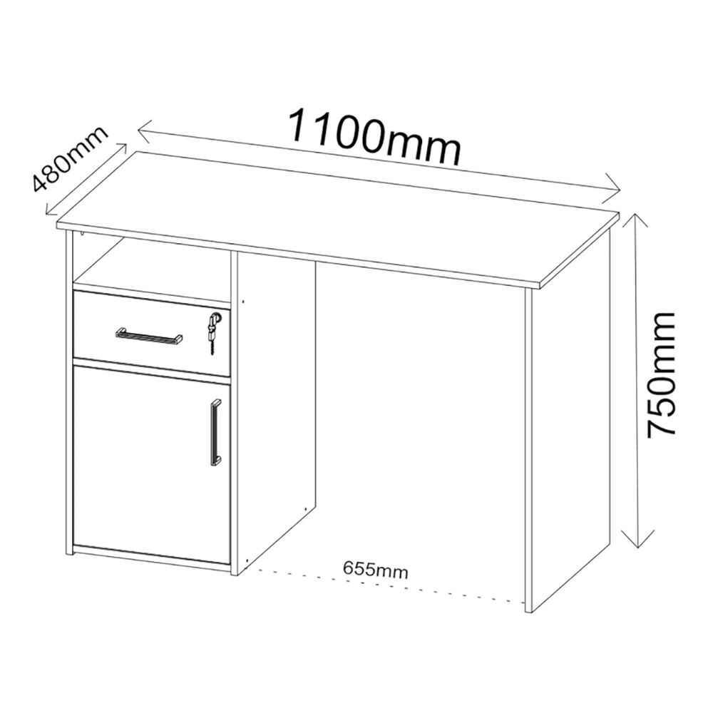 Escritorio Hall Blanco Con Café image number 2.0