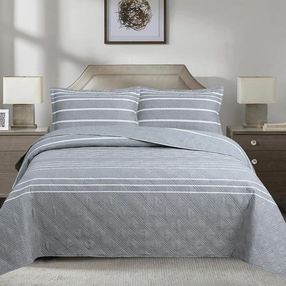 Quilt Andes Estampado King Listado Gris image number 0.0