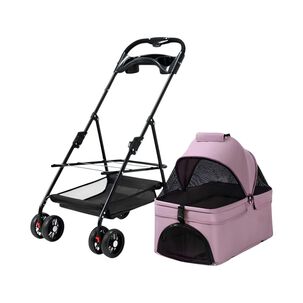 Coche Para Mascotas Perros Gatos 2 En 1 Lubabycas Rosado
