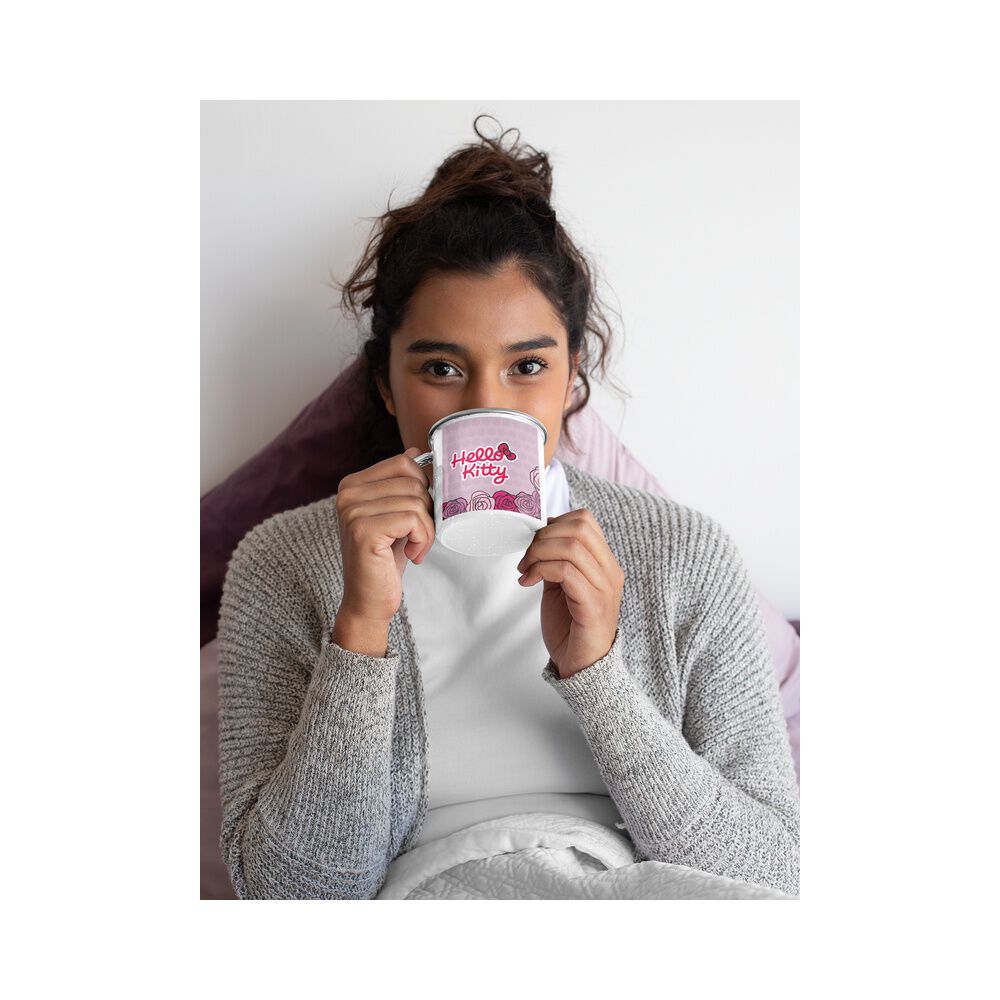 Taza Enlozada Lechera Hello Kitty Flores Tierna image number 3.0