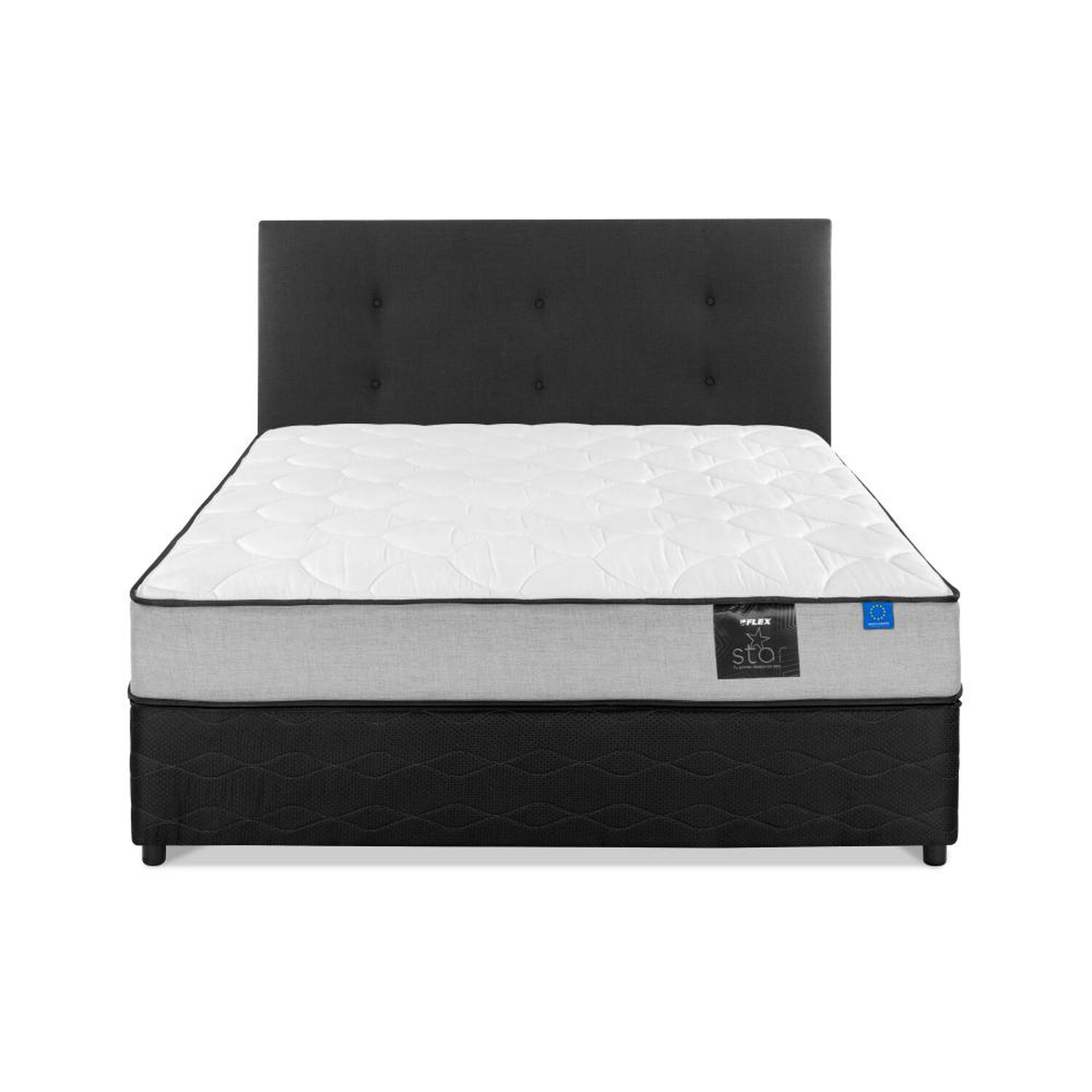 Cama Americana Flex Star / 2 Plazas / Base Dividida + Respaldo image number 1.0