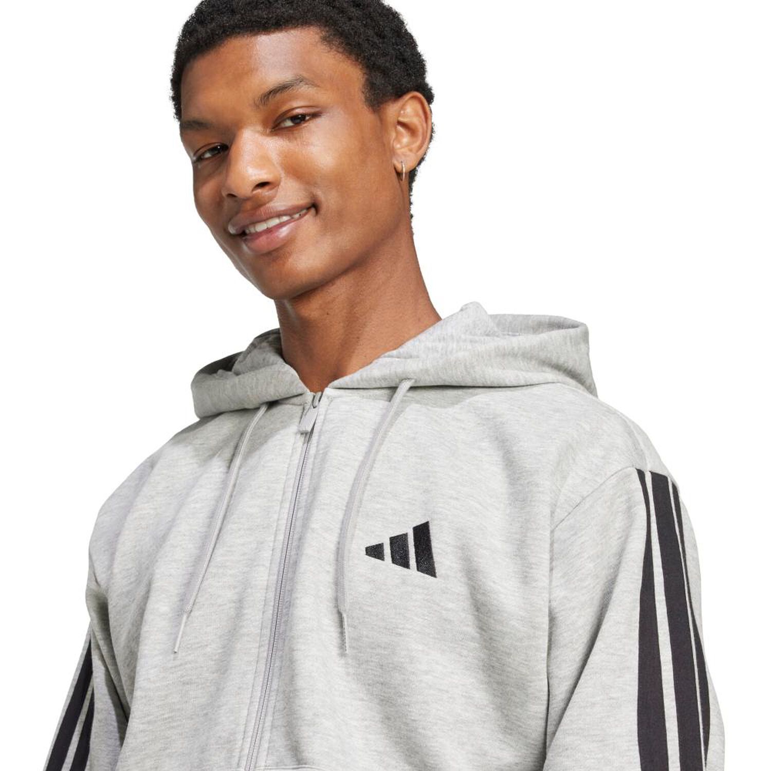 Poler&oacute;n Con Capucha Essentials Fleece 3 Tiras Adidas image number 3.0