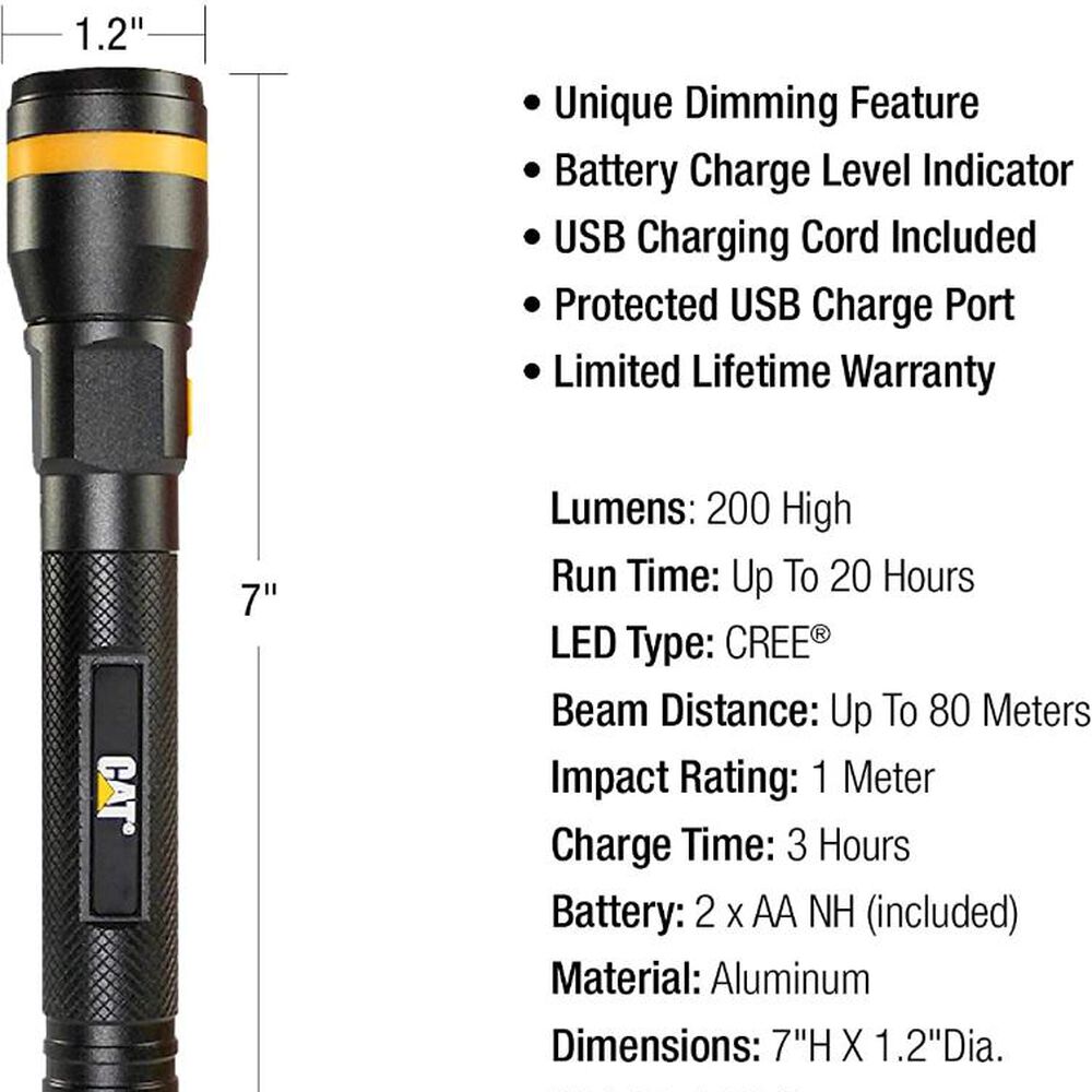 Linterna Led Recargable Cat Ct2205 Lumenes 200 image number 1.0