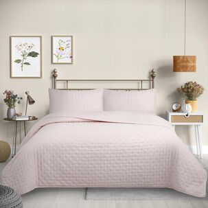 Cubrecama Quilt Reversible King 250 X 240 Cm Color Rosa Delux Collection Martin&eacute;