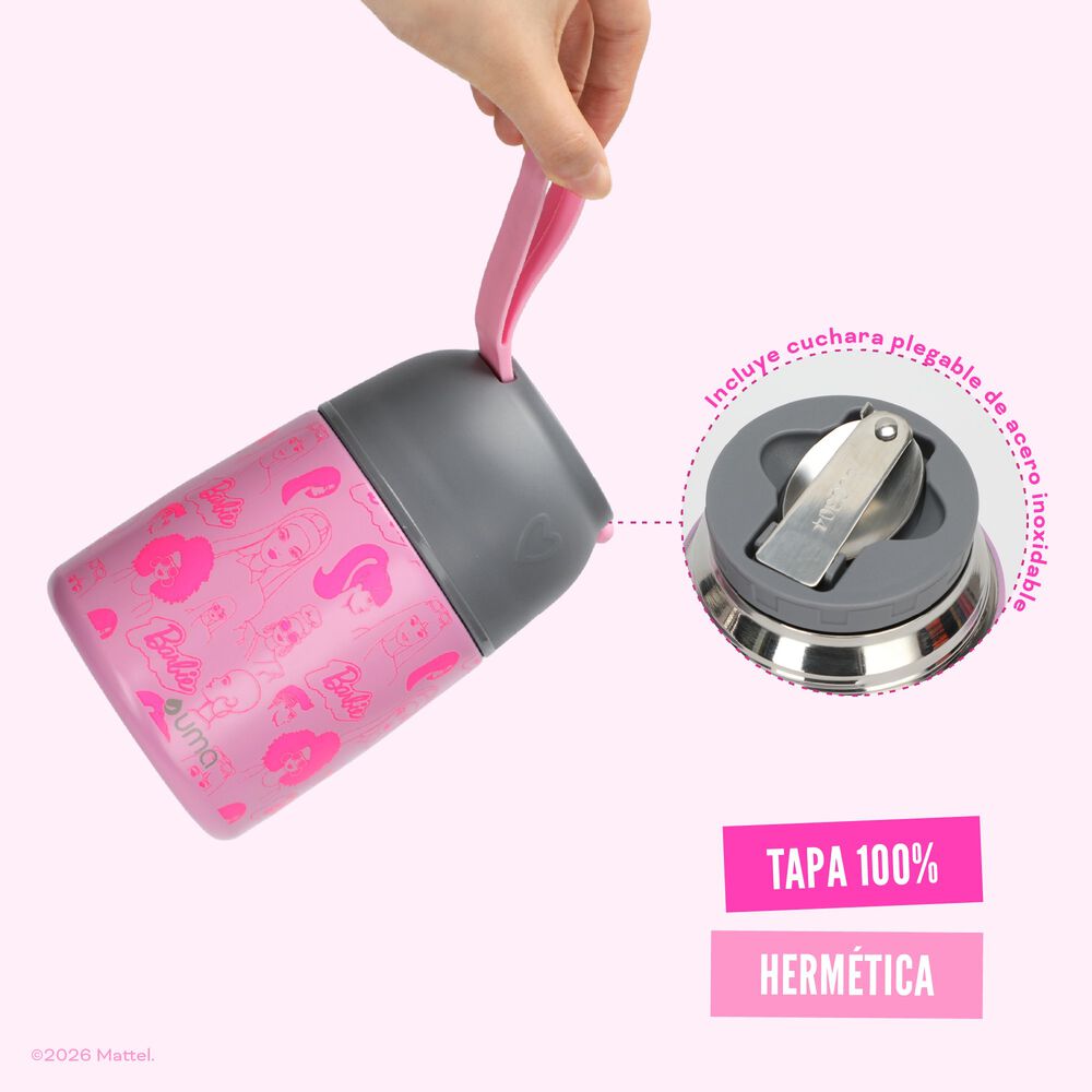 Termo Comida Barbie & Friends + Cuchara 450ml Acero Inox Uma image number 2.0