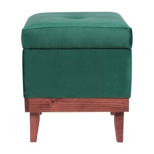 Pouf Ba&uacute;l Emilia Verde Botella Felpa 45x45x46 Cm