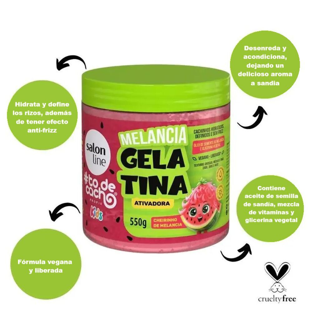 Gel Activadora Kids Melancia 550 G Salon Line image number 4.0
