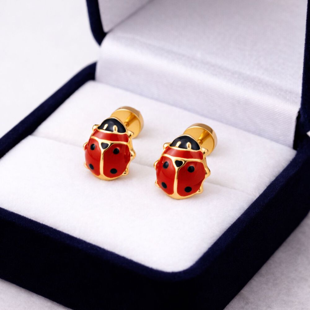 Aros Abridores China 7x9mm Oro 14k A Presi&oacute;n Beb&eacute; Ni&ntilde;a Hipoalerg&eacute;nicos image number 3.0