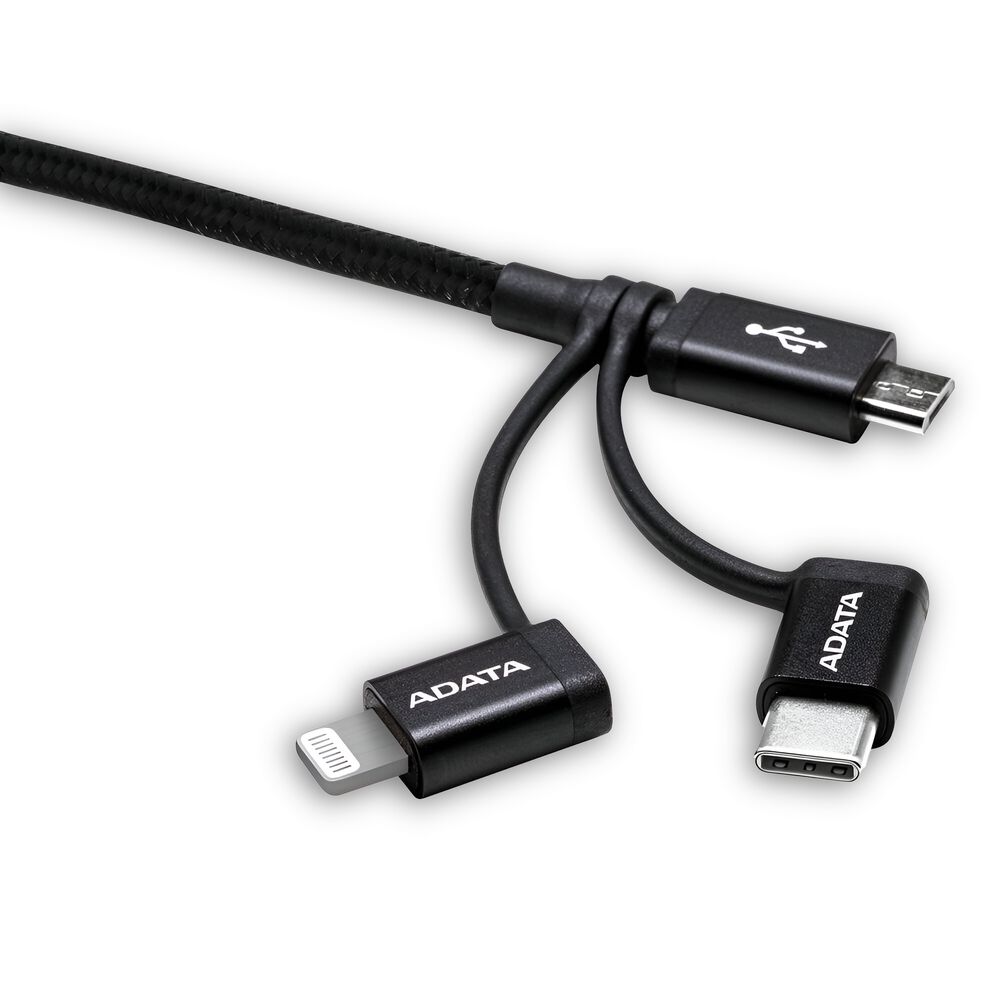 Cable Usb Adata (3en1) Usb-c + Micro Usb + Lightning Mfi 1m image number 1.0