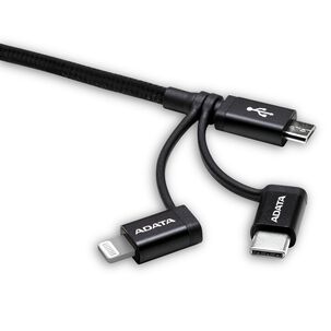 Cable Usb Adata (3en1) Usb-c + Micro Usb + Lightning Mfi 1m