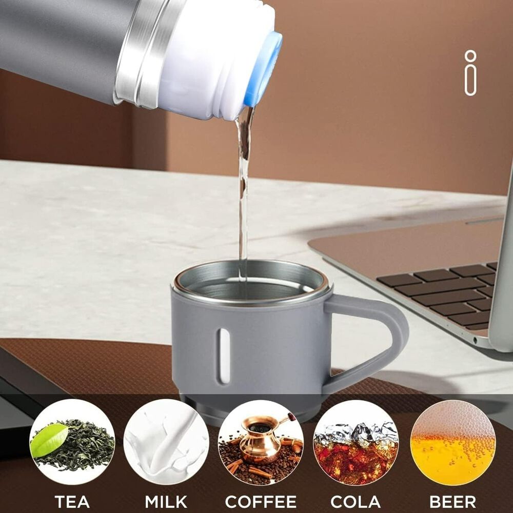 Termo Acero Inoxidable 500ml Aislante Frío Caliente Gris image number 2.0