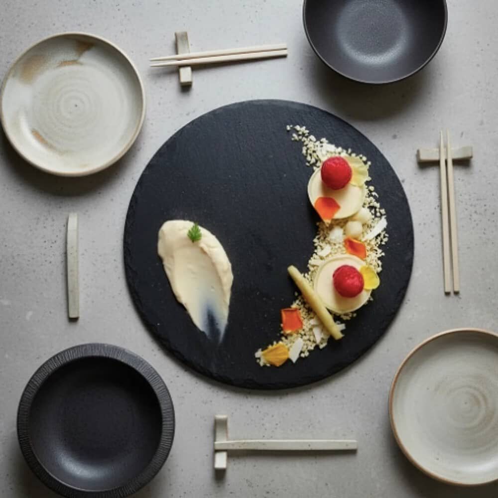 Plato Redondo Natural Plancha Piedra image number 3.0