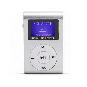 Reproductor Mp3 Digital Clip Met&aacute;lico Con Pantalla Lcd
