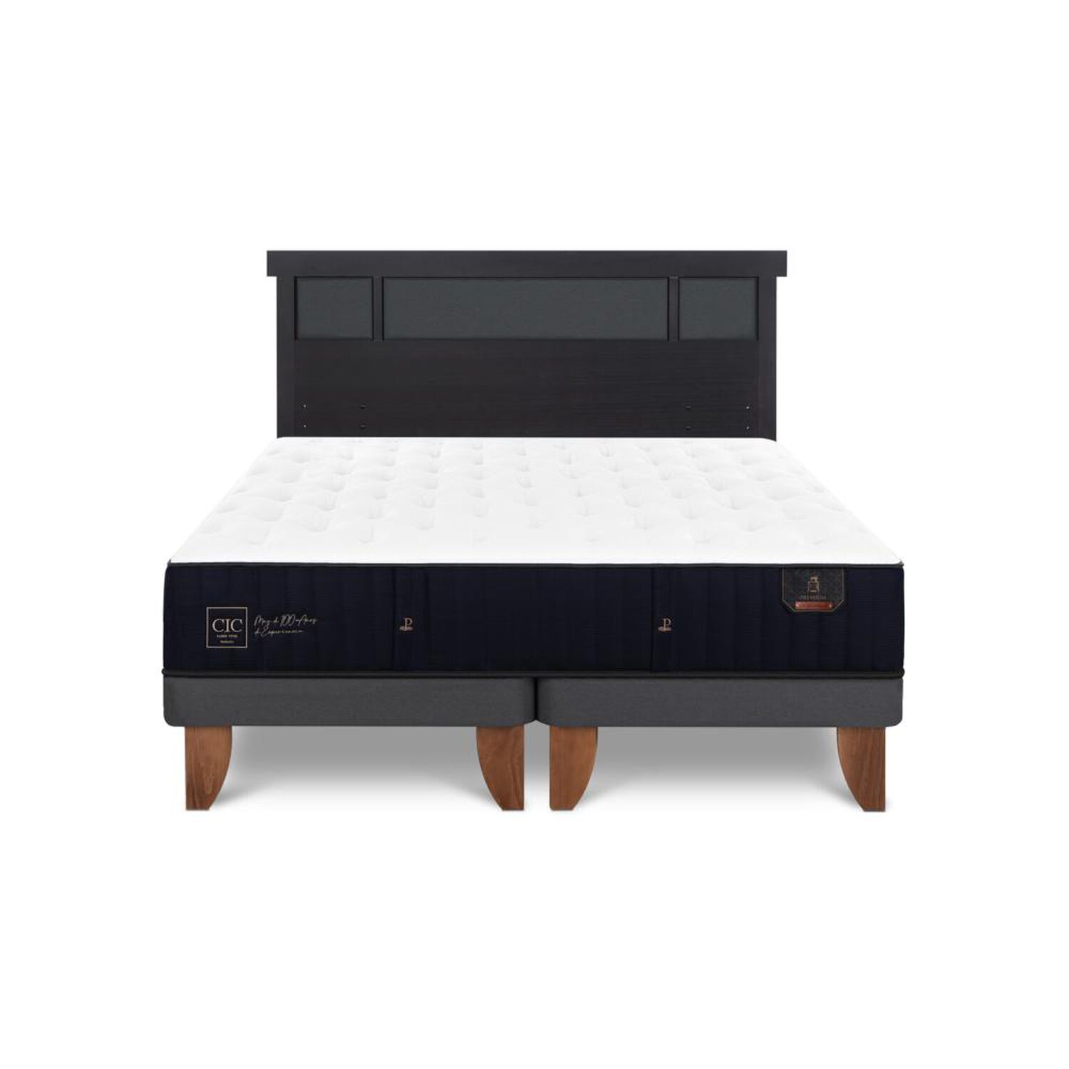 Cama Europea Cic Linea Premium / 2 Plazas / Base Dividida + Respaldo image number 0.0