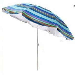 Sombrilla Reclinable 2.40 Mts Diametro Playa Camping Diseño Rayas Colores Azules