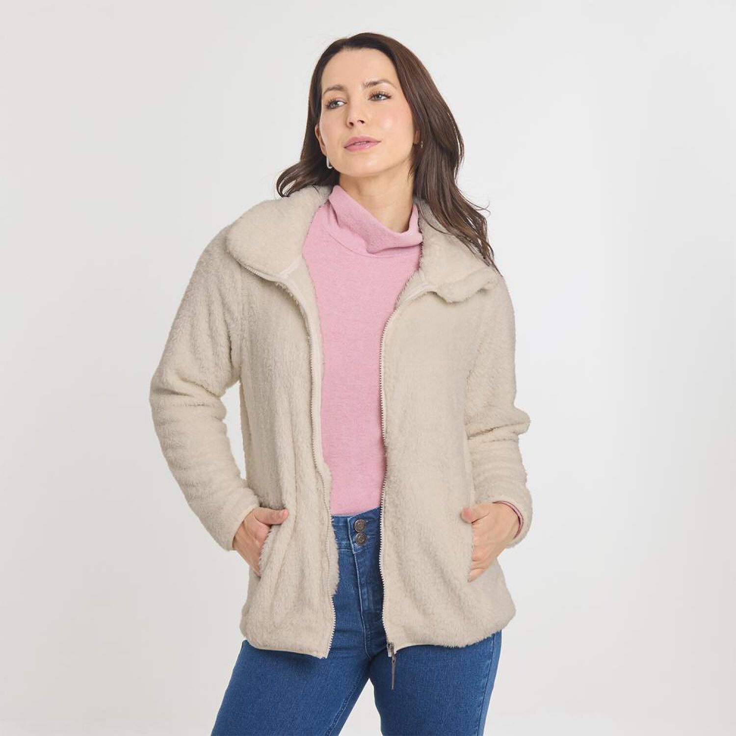 Poler&oacute;n Polar Fleece Manga Larga Cuello Alto Mujer Geeps image number 0.0