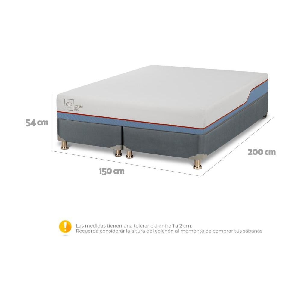 Cama Americana Cic Excellence Plus / 2 Plazas / Base Dividida + Plumón image number 2.0