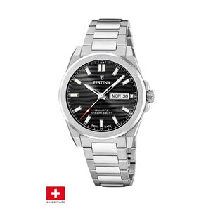 Reloj F20073/5 Festina Swiss Negro Hombre Acero Clasico
