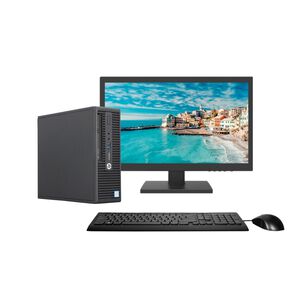 Kit Monitor + Pc Hp Prodesk 400 G3 Sff (i5-6ta 8gb 500gb) + Teclado & Mouse Reacondicionado Grado A