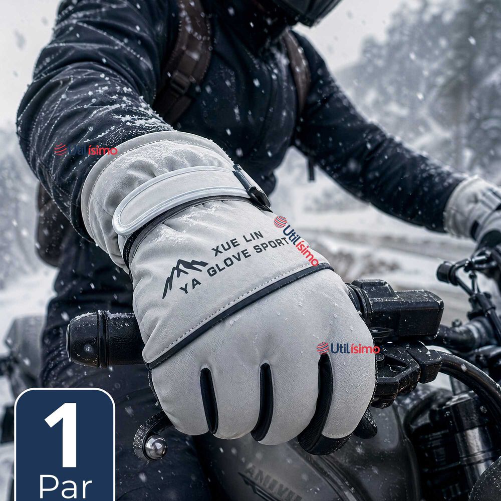 Guantes Para Moto Impermeables Gris Touchscreen Antideslizantes T&eacute;rmicos image number 0.0