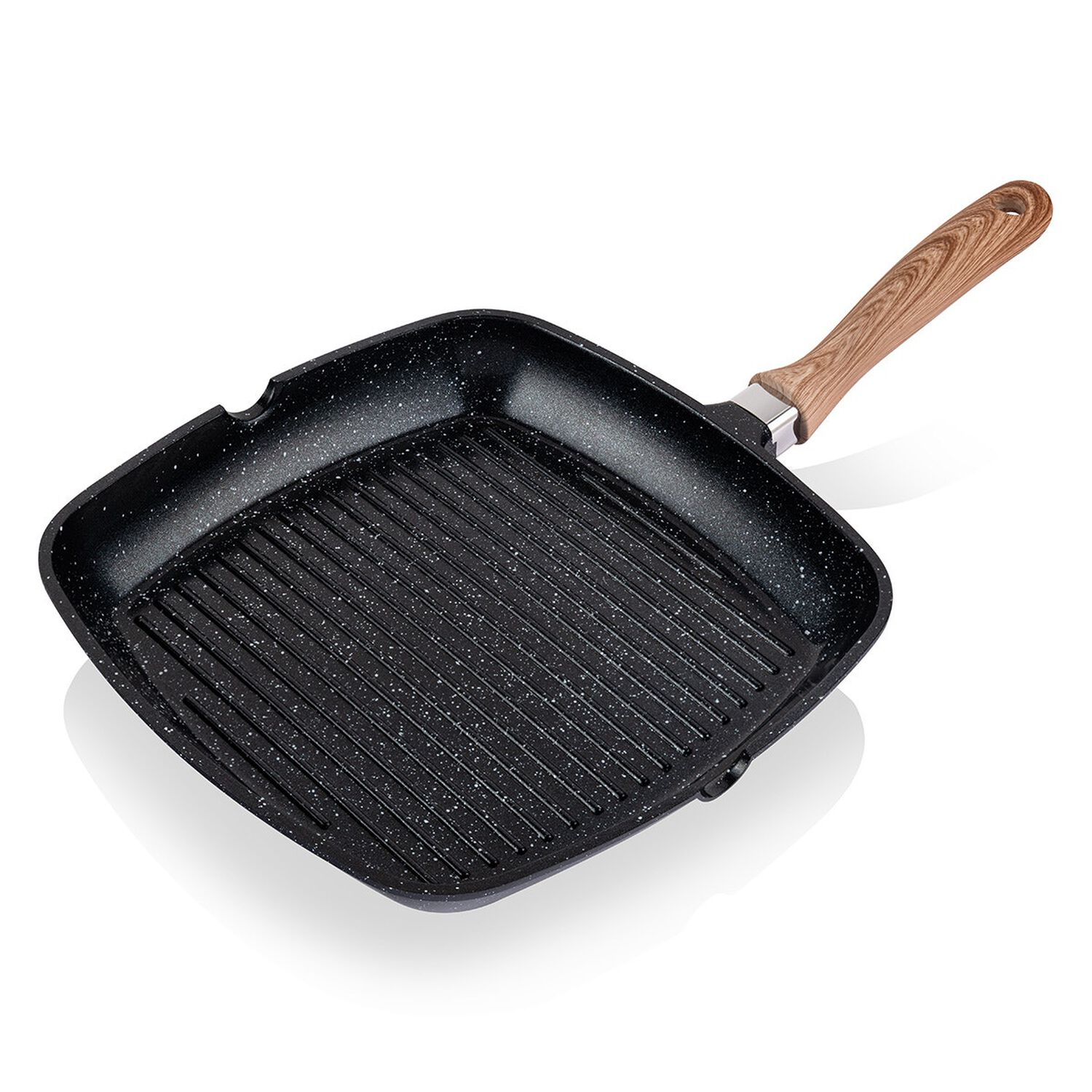 Sart&eacute;n Grill Thomas Thms28nm 28 Cm Cuadrado Aluminio Fundido Plancha Parrilla Asador Antiadherente Cer&aacute;mico Marmoleado Apto Inducci&oacute;n Mango Color Made image number 0.0