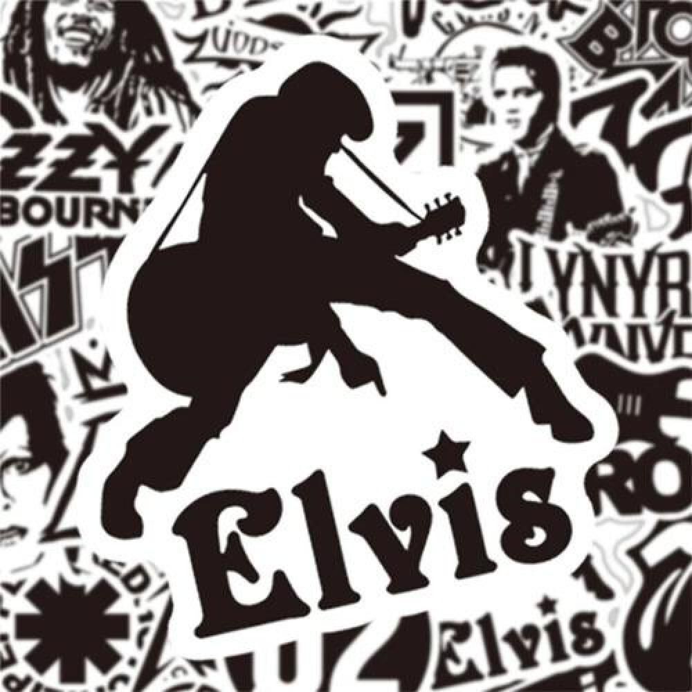 Set Sticker Cantantes Grupos De Rock Música Black&white image number 4.0