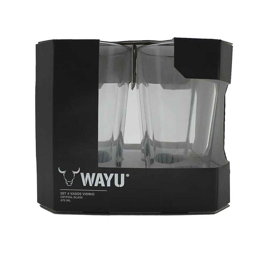 Set 4 Vasos Wayu Vidrio Grueso 475ml Crystal Bebida Jugo image number 3.0