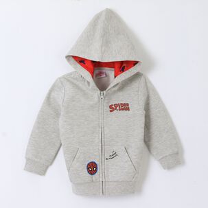 Poler&oacute;n Con Cierre Ni&ntilde;o Spiderman Gris Marvel