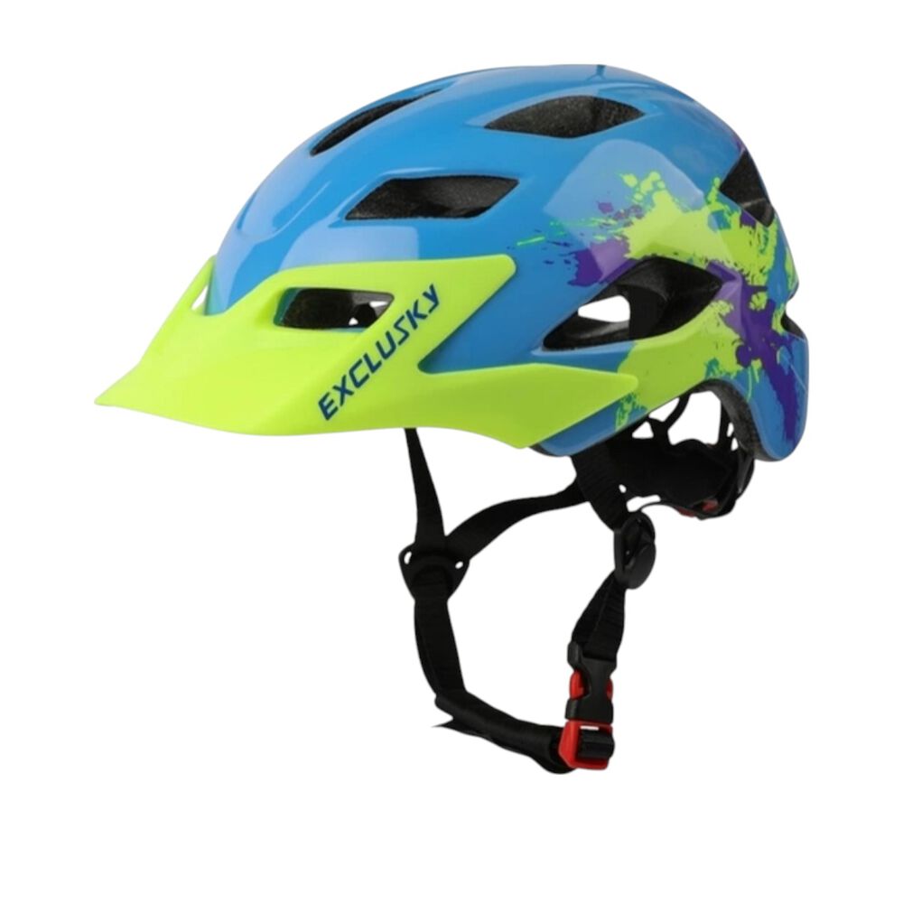 Casco Bicicleta Infantil Exclusky Celeste Verde image number 1.0