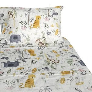 Sabanas De 1.5 Plaza Infantil De 144 Hilos. Dise&ntilde;o Jungla