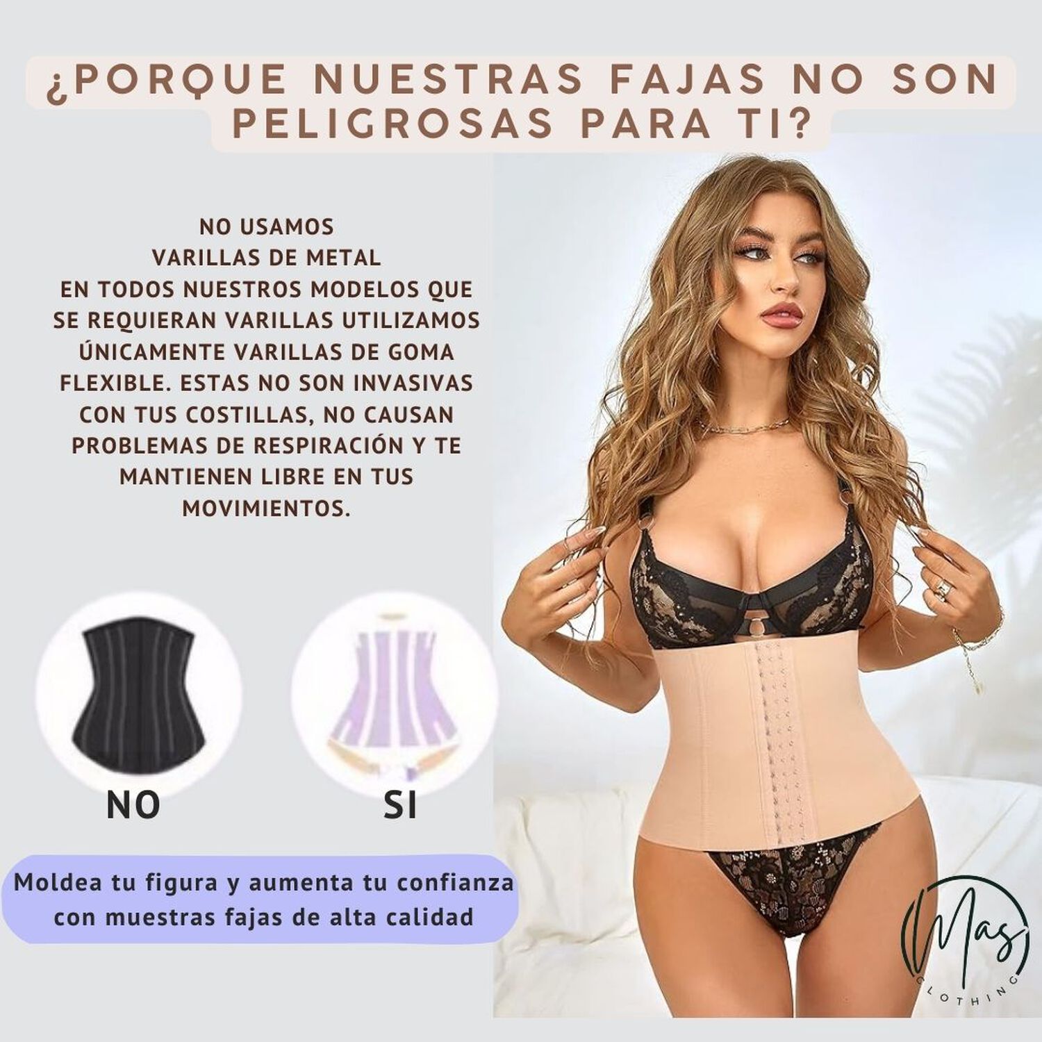 Faja Cruzada Rayada Reductora Moldeadora 22,5 Cm Alta Compresi&oacute;n image number 6.0
