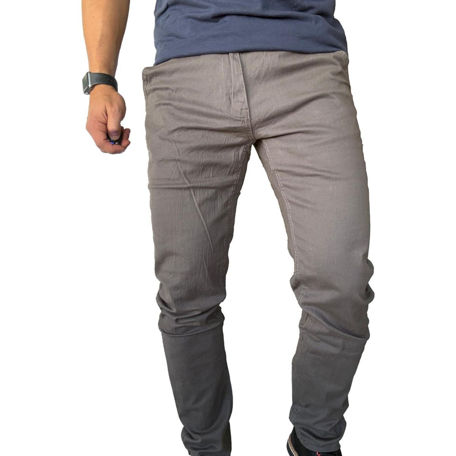 Pantal&oacute;n De Tela Elasticada Hombre Casual image number 3.0