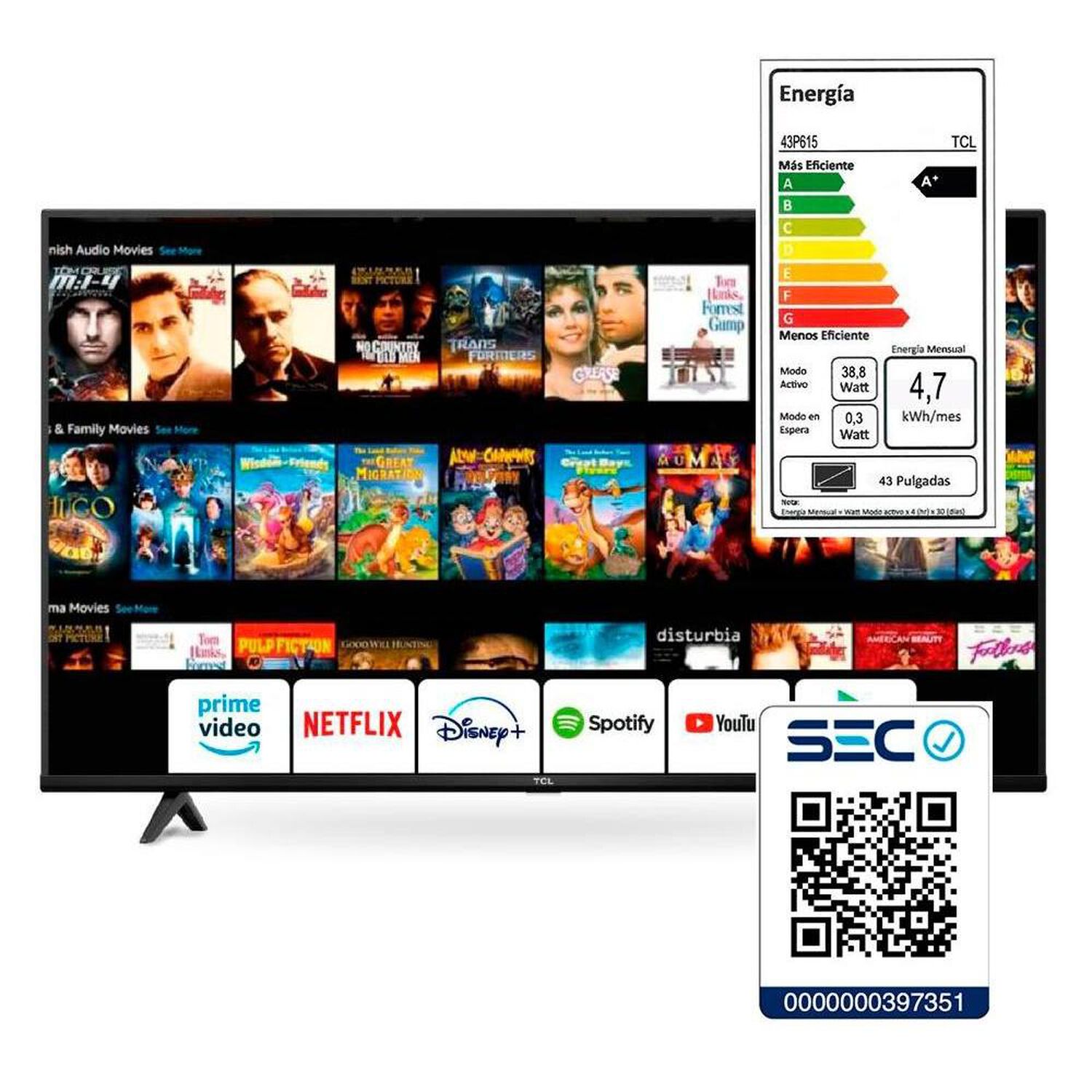 Led 43" TCL 43P615 / Ultra HD 4K / Smart TV image number 7.0