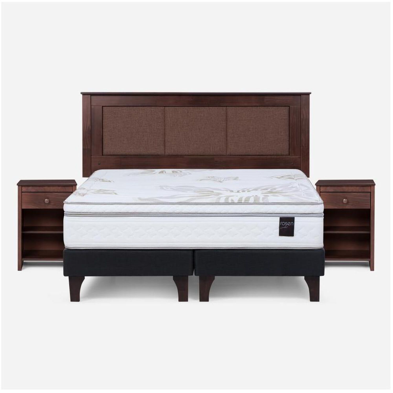 Cama Europea Rosen Art 4 / 2 Plazas / Base Dividida + Set De Maderas image number 0.0