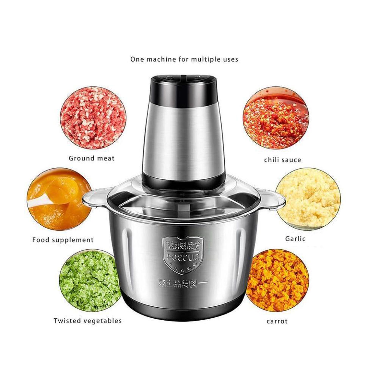 Triturador Picador De Alimentos Acero Inox 3litros image number 2.0