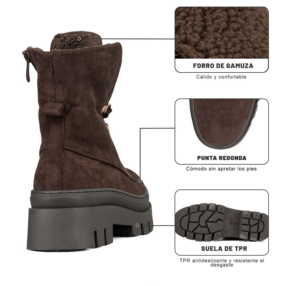 Botin Casual Mujer Plataforma Vintage Weide Hx503 image number 8.0