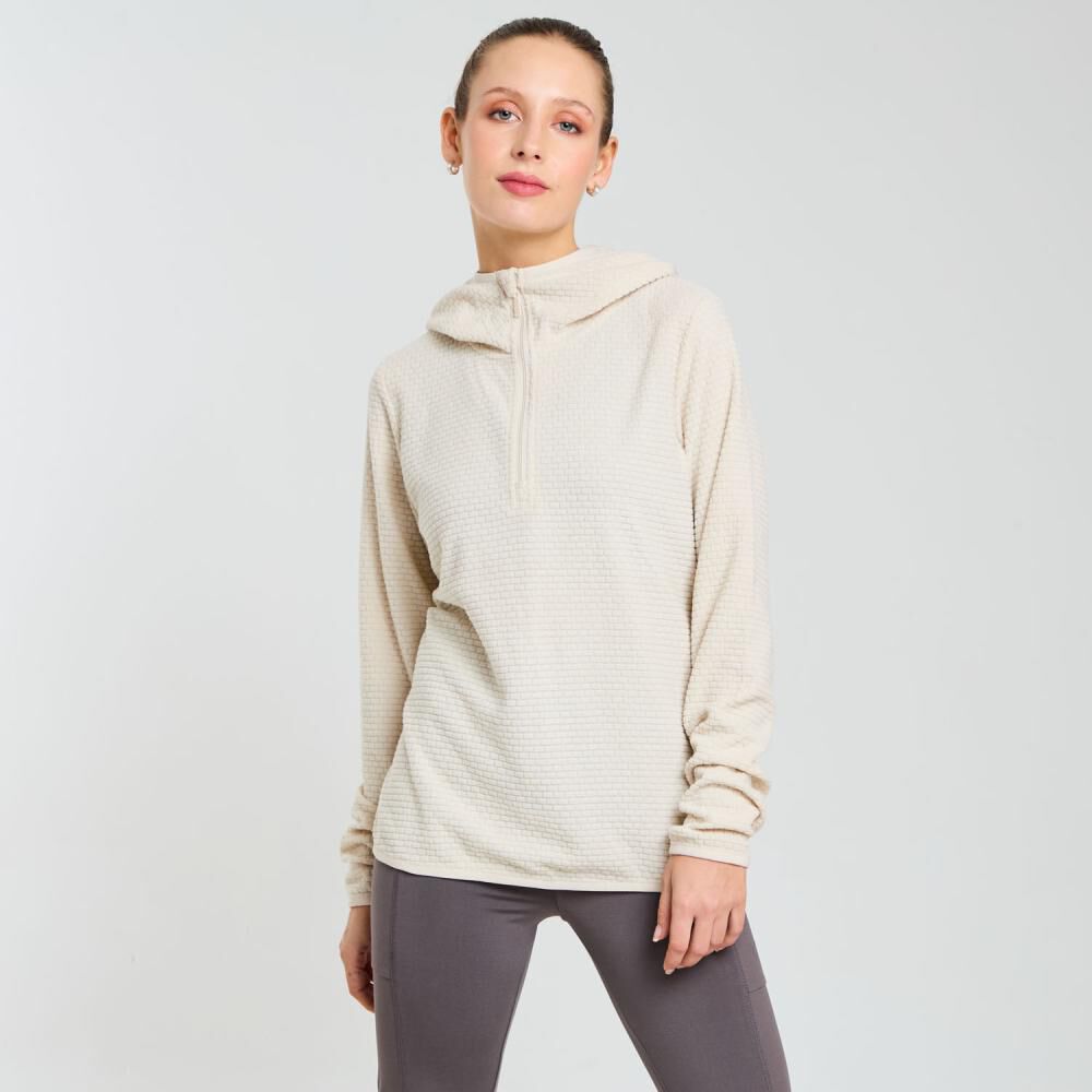 Polerón Deportivo Waffle Cuello Alto Con Capucha Mujer Wetland image number 0.0