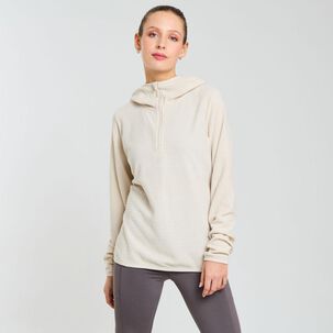 Polerón Deportivo Waffle Cuello Alto Con Capucha Mujer Wetland