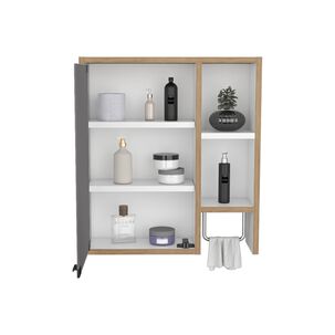 Botiquin De Ba&ntilde;o 1 Puerta 52,2x47,2x14,6 Cm Caf&eacute; Claro