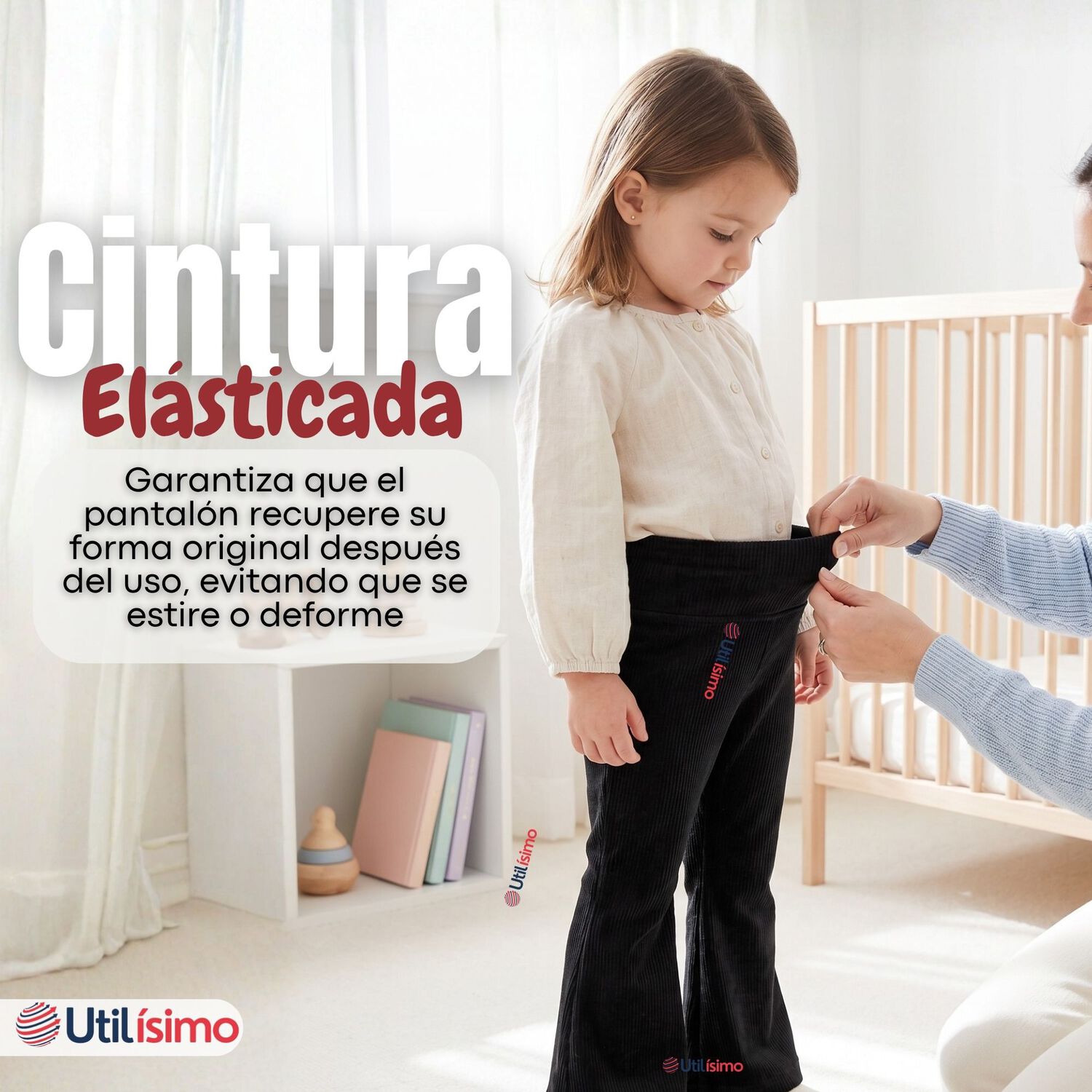 Calza Pantal&oacute;n Palazzo Polar Con Chiporro Ni&ntilde;a Elasticada T&eacute;rmica Negra image number 8.0