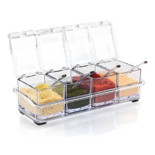 Caja Organizador Condimentos De 4 Piezas Color Transparente